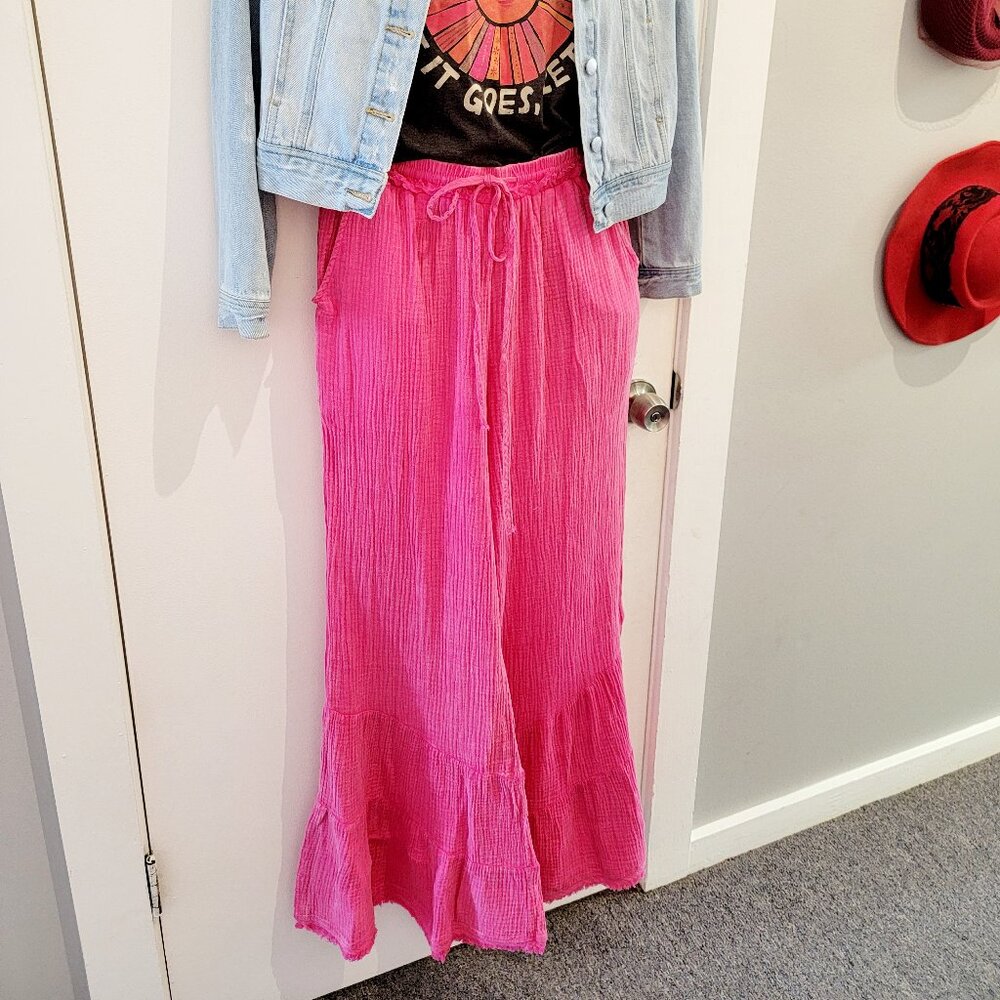 Hot Pink Flare Pants Comfy Bell Bottom Pants Jodifl